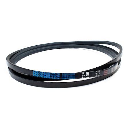 D&D B158 Classical V-Belt, 161 in Outside Length, 21/32 in Top Width, 1 Ribs B158